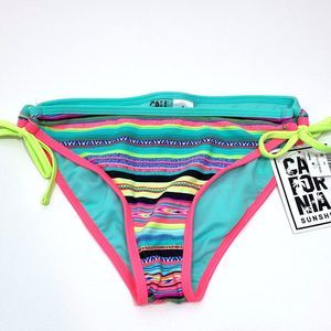 California Sunshine Striped Bikini Bottoms Size M